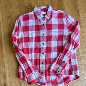 Pact Red and White Plaid women’s flannel